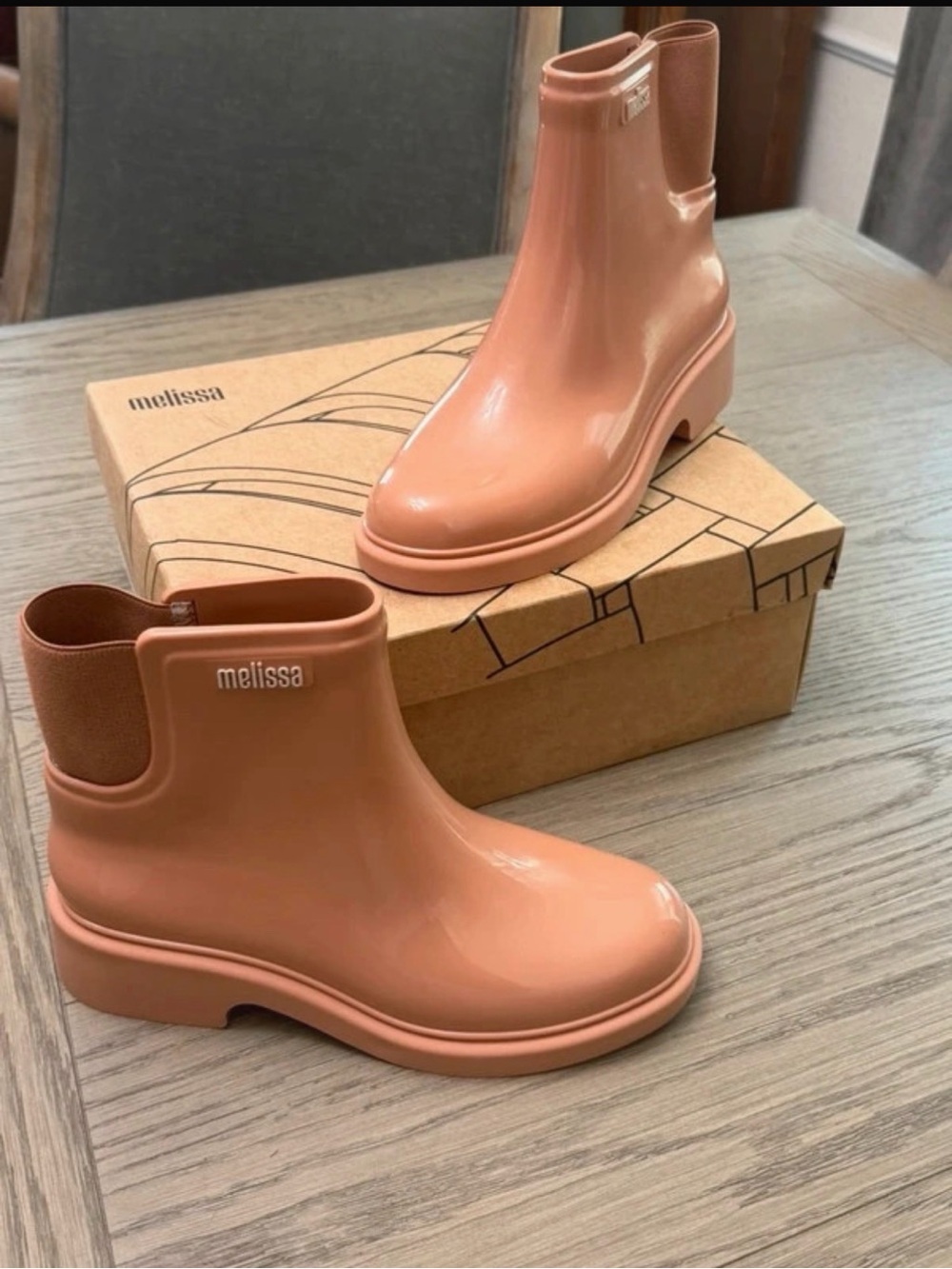 Melissa Women's Tan Rain Ankle Boots